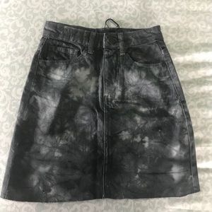 Black and white denim skirt